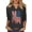 1 Dark Gray, variant on Womens 3/4 Sleeve V Neck T Shirts USA American Flag Graphic Tee Tops