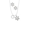 thumbnail image 2 of Delight Jewelry Silvertone Best Friend Eternity Ring Silver tone Snowflake Charm Necklace and Stud Earrings, 2 of 4