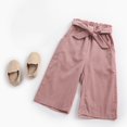 thumbnail image 4 of Ruyang Toddler Baby Girls Corduroy Pants Kids Loose Wide Leg Pants Pull On Plain Elastic Waist Trousers with Pockets, 4 of 5