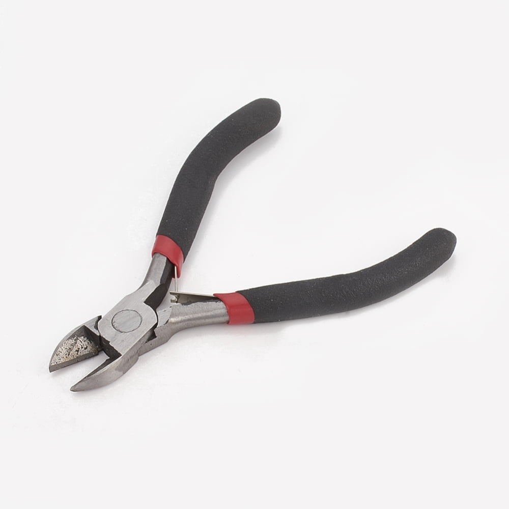45# Carbon Steel Jewelry Plier Sets including Wire Cutter Plier Round Nose Plier Side Cutting Plier and Crimping Plier Black 16x11.5x3cm