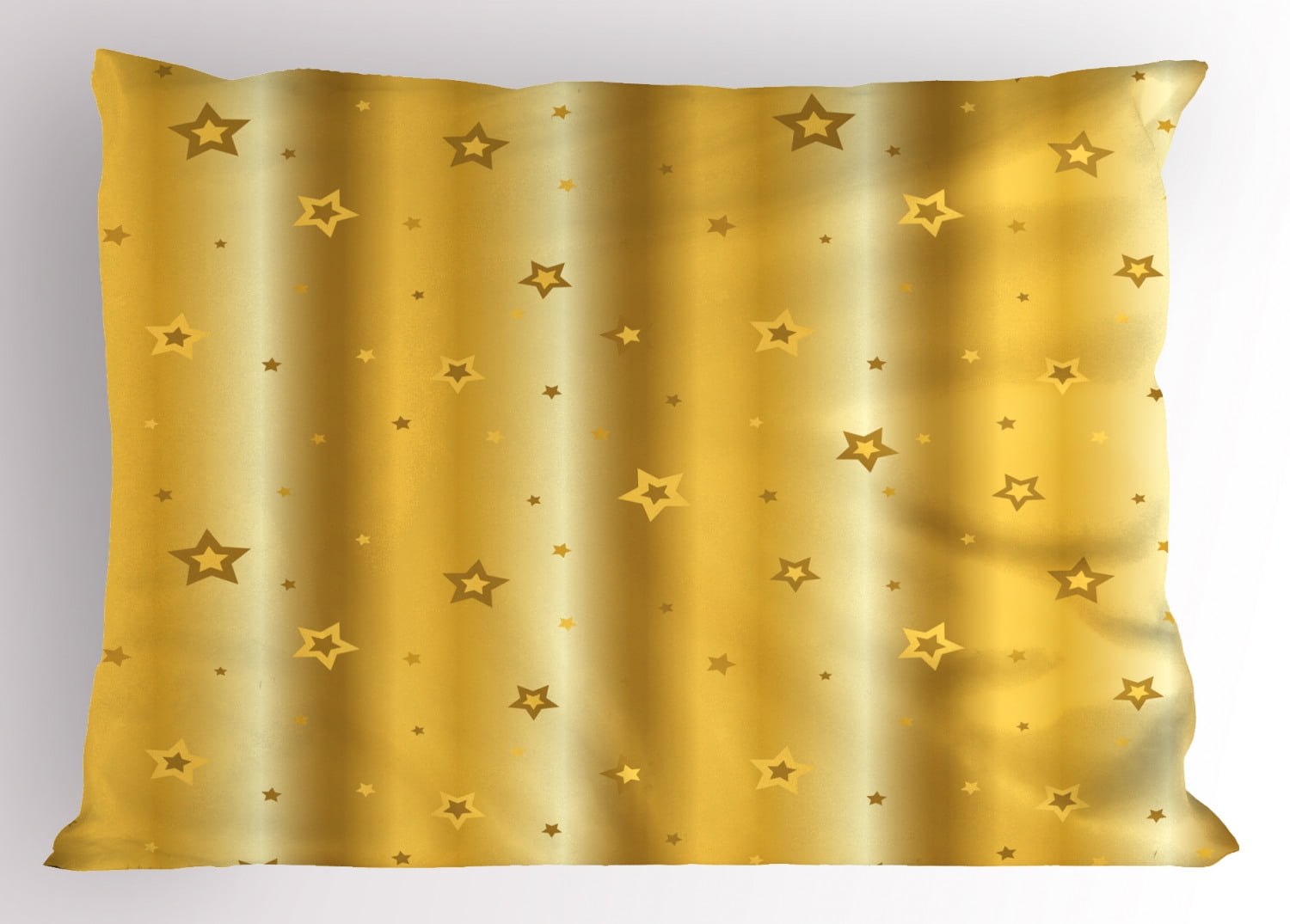 Retro Pillow Sham Old Fashioned Vibrant Background with Star Figures