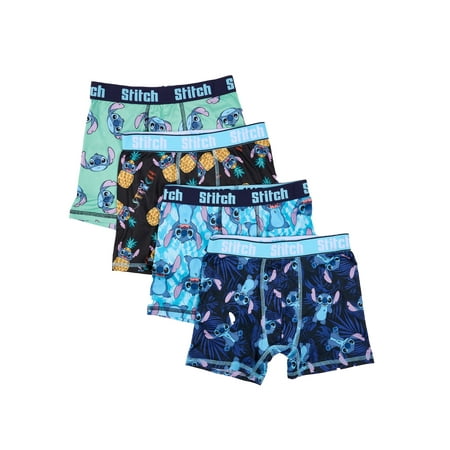 Lilo & Stitch Boys Boxer Brief Underwear, 4-Pack, Sizes XS-XL