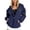 Navy, variant on Women's Zip Up Hoodie With Cloud Print Comfortable Casual Pullover Sweatshirt Jacket For Daily Wear ,S