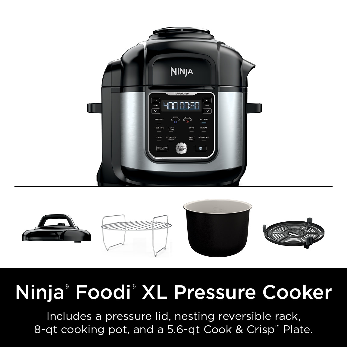 Ninja Foodi 10-in-1, 8 Quart XL Pressure Cooker Air Fryer Multicooker, OS401 - image 2 of 9