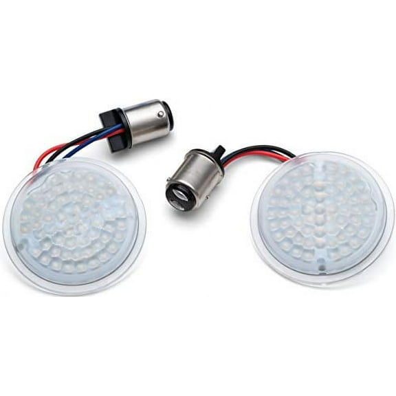 Kuryakyn 2935 Motorcycle Lighting Accessory: Luminez Front Turn Signal Replacement For Type 1157 Bulb With Amber/Amber Led, 3-1/4" Flat Style, 1 Pair 2934