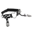 thumbnail image 2 of serony Women Star Heart Garters Belts Rivets Gothic Punk Leather Garter Leg Ring #5, 2 of 9