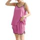 thumbnail image 1 of Gibobby camisón clásico de maternidad Conjunto de pijamas de mujer Ropa de dormir sólida Lencería sexy Cuello en V Chaleco Pantalones cortos Ropa de dormir Ropa de casa (Rosa, Talla única), 1 of 4