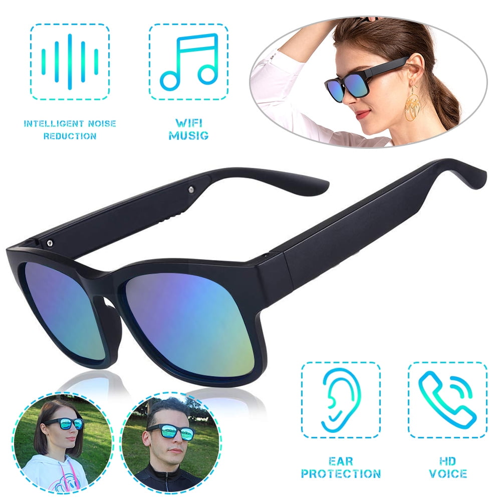 UV400 Protection for Music and Hands-Free Calls /w Case IP67 Water Resistance Bluetooth 5.0 Connectivity WitWot Bluetooth Smart Audio Sunglasses for Women and Men with TWS Open Ear Headphones 