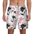 thumbnail image 2 of Picia Lilies Flowers pattern Mens Swim Trunks with Compression Liner Stretch Beach Shorts Quick Dry with Zipper Pockets No-Chafing Board Shorts-Medium, 2 of 9