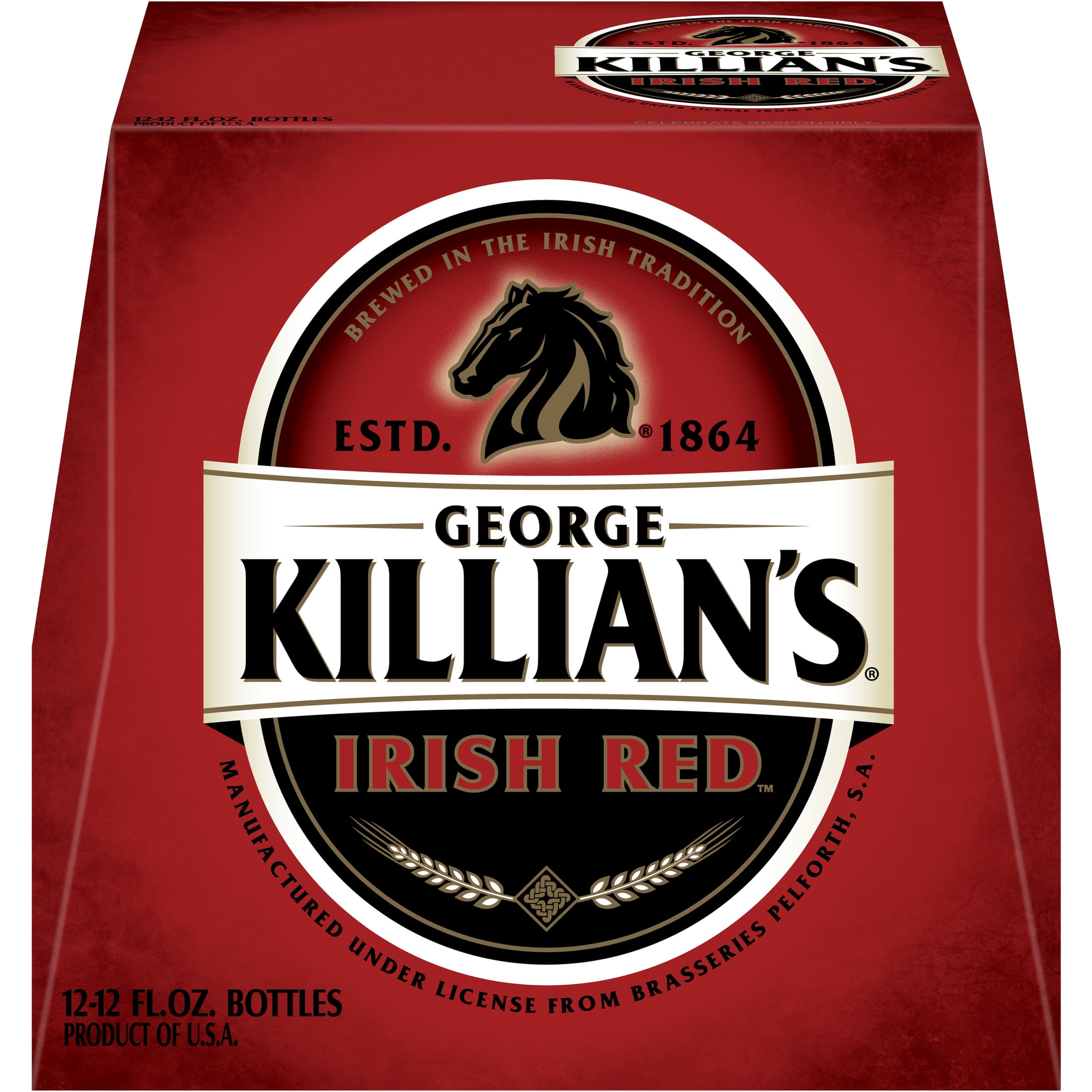 George Killian's Irish Red Beer, 12 Pack, 12 fl oz Glass Bottles, 5.2% ABV