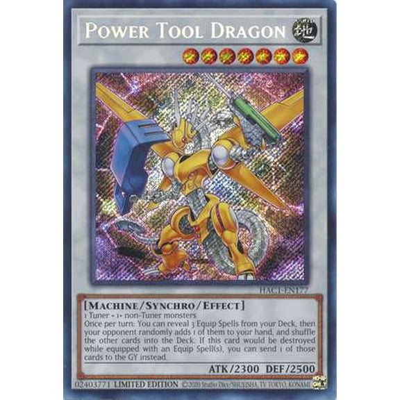YuGiOh Secret RarePower Secret RareTool Secret RareDragon Secret RareHAC1-EN177