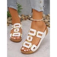 thumbnail image 6 of Otqutp Womens Wedge Sandals Geometric Cutout Decorative Straps Open Toe Casual Shoes Summer Non-Slip Beach Hiking Slippers, 6 of 8