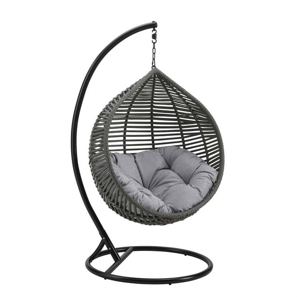 Garner Teardrop Outdoor Patio Swing Chair in Gray Gray - Walmart.com - Walmart.com