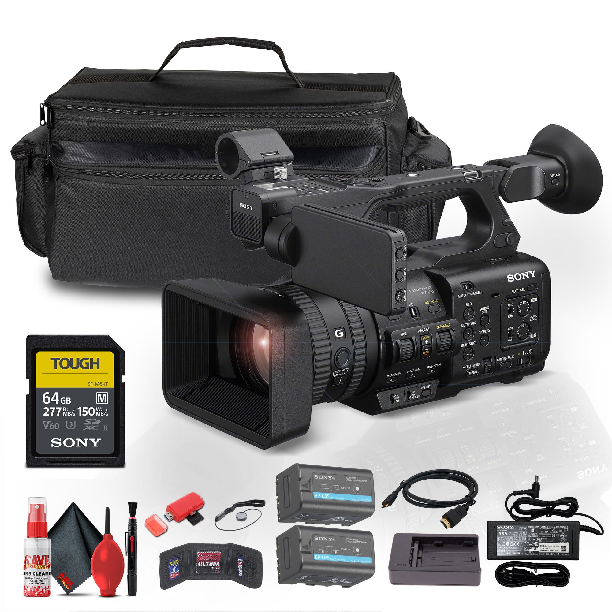 Sony HXR-NX800 4K HDR 1" Sensor NXCAM Camcorder (HXR-NX800) + BP-U35 Battery +