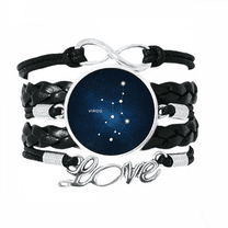 virgo constellation zodiac sign bracelet love accessory twisted leather knitting wristband