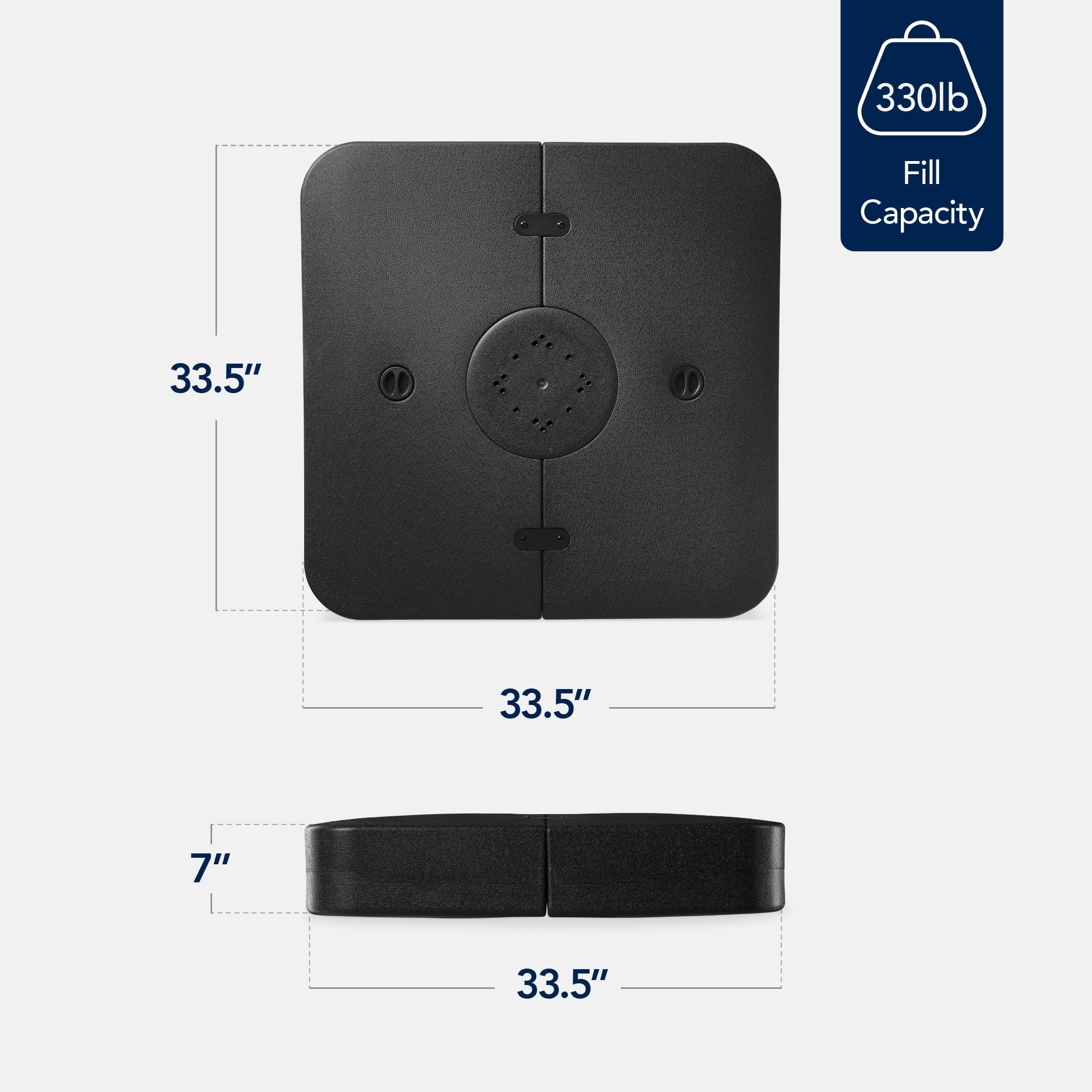 Best Choice Products 330lb Capacity Fillable Heavy-Duty Outdoor Cantilever Umbrella Base w/ Easy-Fill Spouts - Black