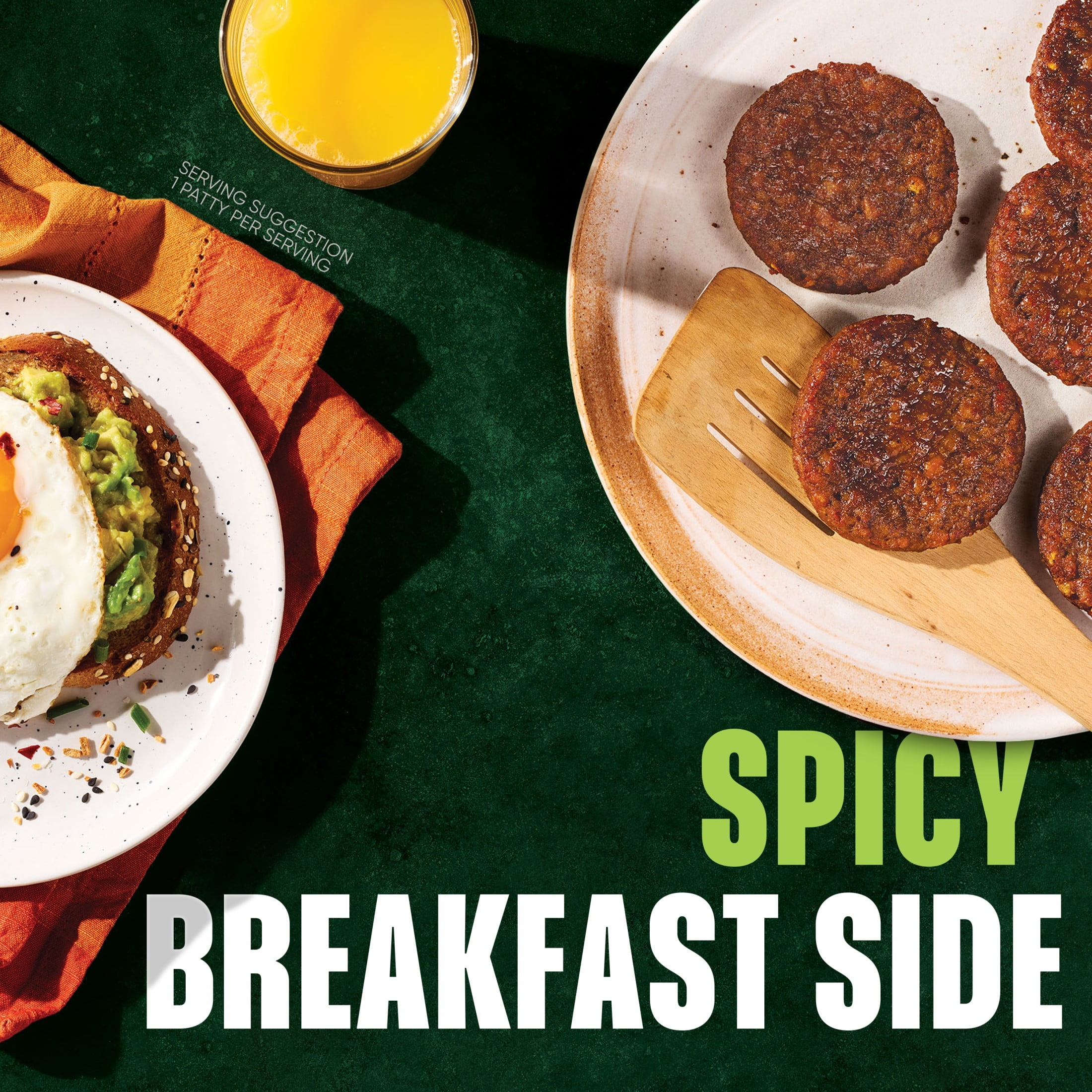 MorningStar Farms Veggie Breakfast Hot and Spicy Plant Based Sausage Patties, Vegan Meat, 8 oz, 6 Count (Frozen)
