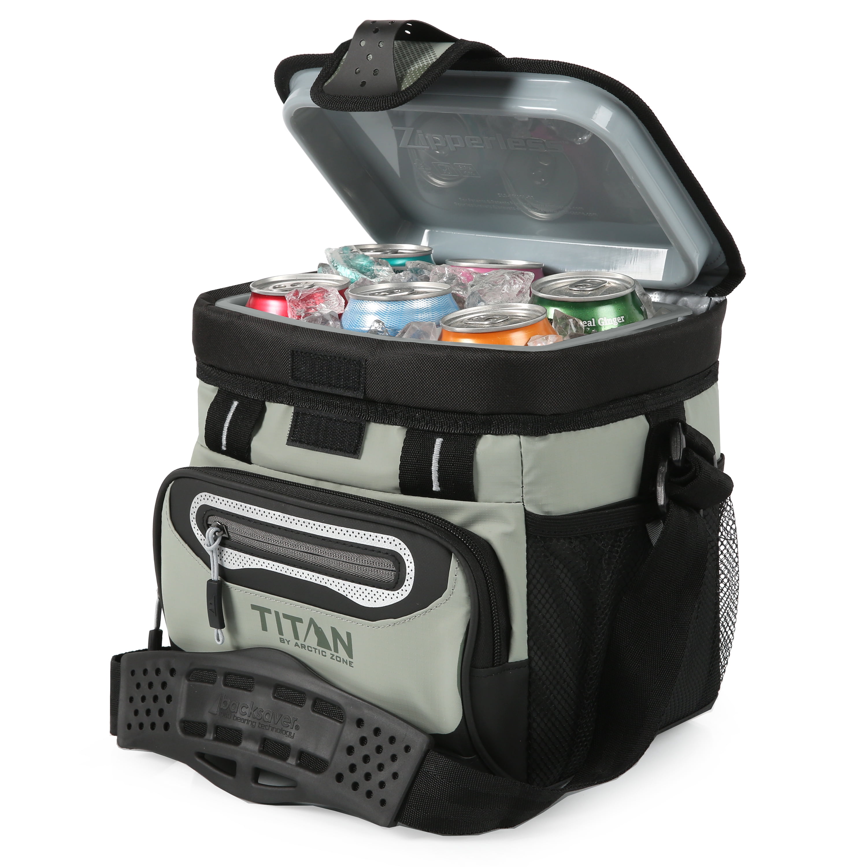 Titan by Arctic Zone 9 Can, 6 Quart Zipperless Soft Cooler, Seagrass