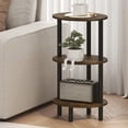 thumbnail image 2 of Furinno Turn-N-Tube 3-Tier Oval Side Table, Rustic Brown End Table, Night Stand, Bedside Table for Living Room, Bedroom, Amber Oak/Black, 2 of 5