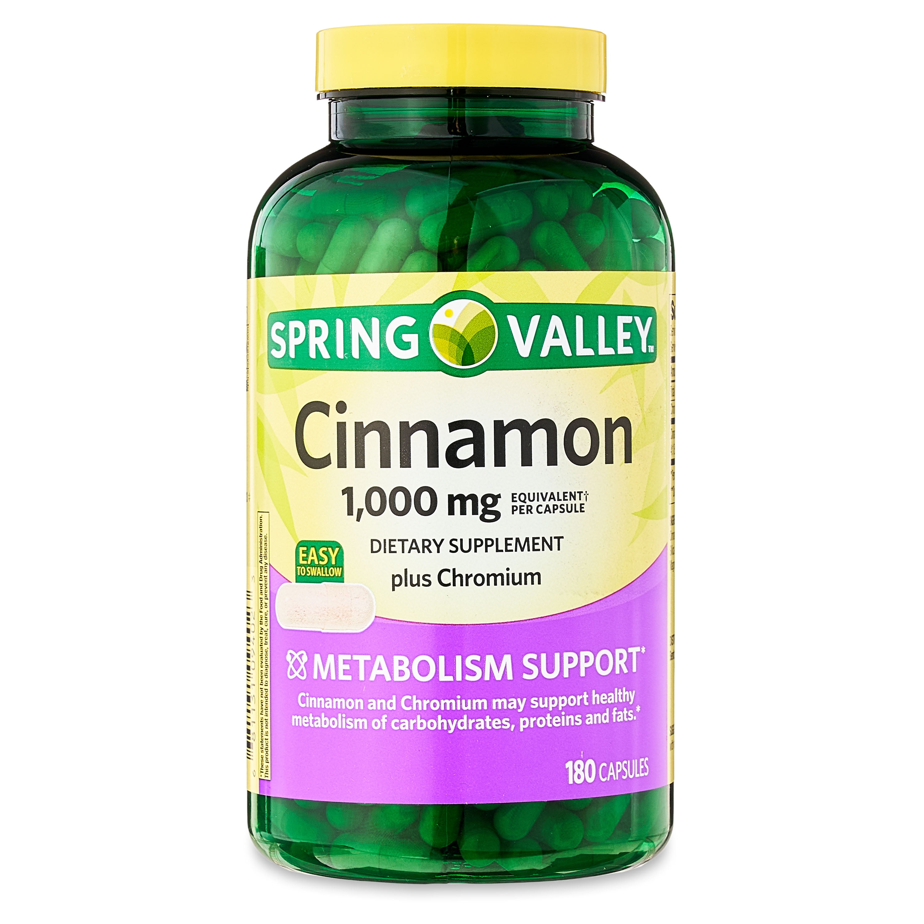Spring Valley Cinnamon Plus Chromium Capsules Dietary Supplement, 1,000