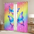 thumbnail image 2 of Feelyou Teens Cartoon Butterfly Curtains Pack of 2 (42x84 Each), Cute Animal Lover Curtains Blackout, Dreamy Stars Starry Sky Bedroom Curtains, Window Curtains Home Decor, 2 of 6