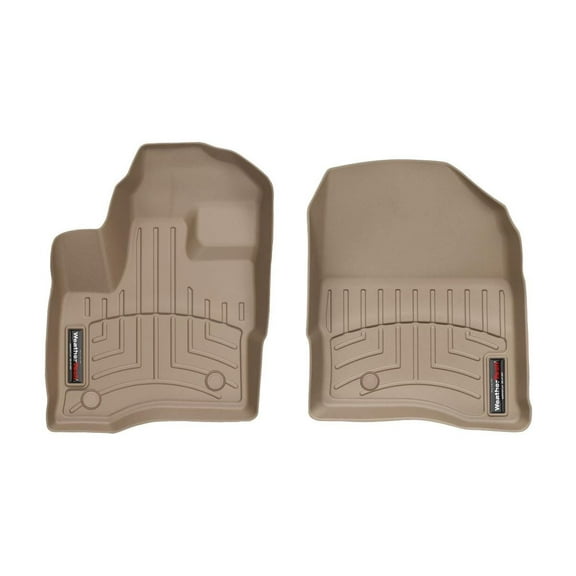 WeatherTech Custom Fit FloorLiners compatible with MKS, Taurus - 1st Row (Driver & Passenger), Tan