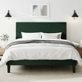 thumbnail image 2 of Amolife King Size Platform Bed Frame with Corduroy Fabric Upholstered Adjustable Height Headboard, Green, 2 of 9
