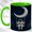 Green, variant on Crescent Moon Astronaut Coffee Mug, Space Night Mug, Ceramic 11 oz