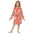 thumbnail image 6 of FORMRS Niños Bathrobe Unisex Hooded Robe Soft Plush Pajamas Sleepwear, Size 10-12T, Retro Christmas Ornaments Pattern, 6 of 7