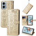 thumbnail image 2 of Funda Cartera FOXDOCK para Motorola Moto G24 Power , Flip PU con Relieve de Gatos y Perros, Tarjetero y Soporte, 2 of 6