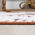 thumbnail image 4 of JONATHAN Y HAWAII 2 x 8 Runner Rug, Tobago Two-Tone Monstera Leaf - Orange/Ivory, HWC100A-28, 4 of 10