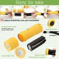 thumbnail image 2 of 10Pack Mini Flashlights Set, 9-LED Small Flashlight for Kids, 5 Colors, with Lanyard and 30 AAA Batteries Included, Perfect for Night Reading Party Camping Hunting Emergency, 2 of 7