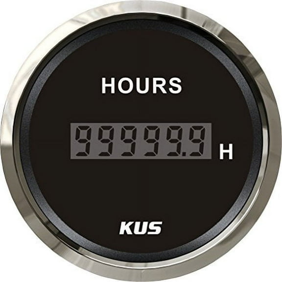 Pactrade Marine Boat Kus Engine Hour Meter Gauge for Boat Outboard 2'' SS 316 Bezel 12V/24V IP67