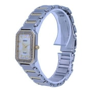 Seiko Essentials Womens Crystal Two Tone Stainless Solar Watch SUP452