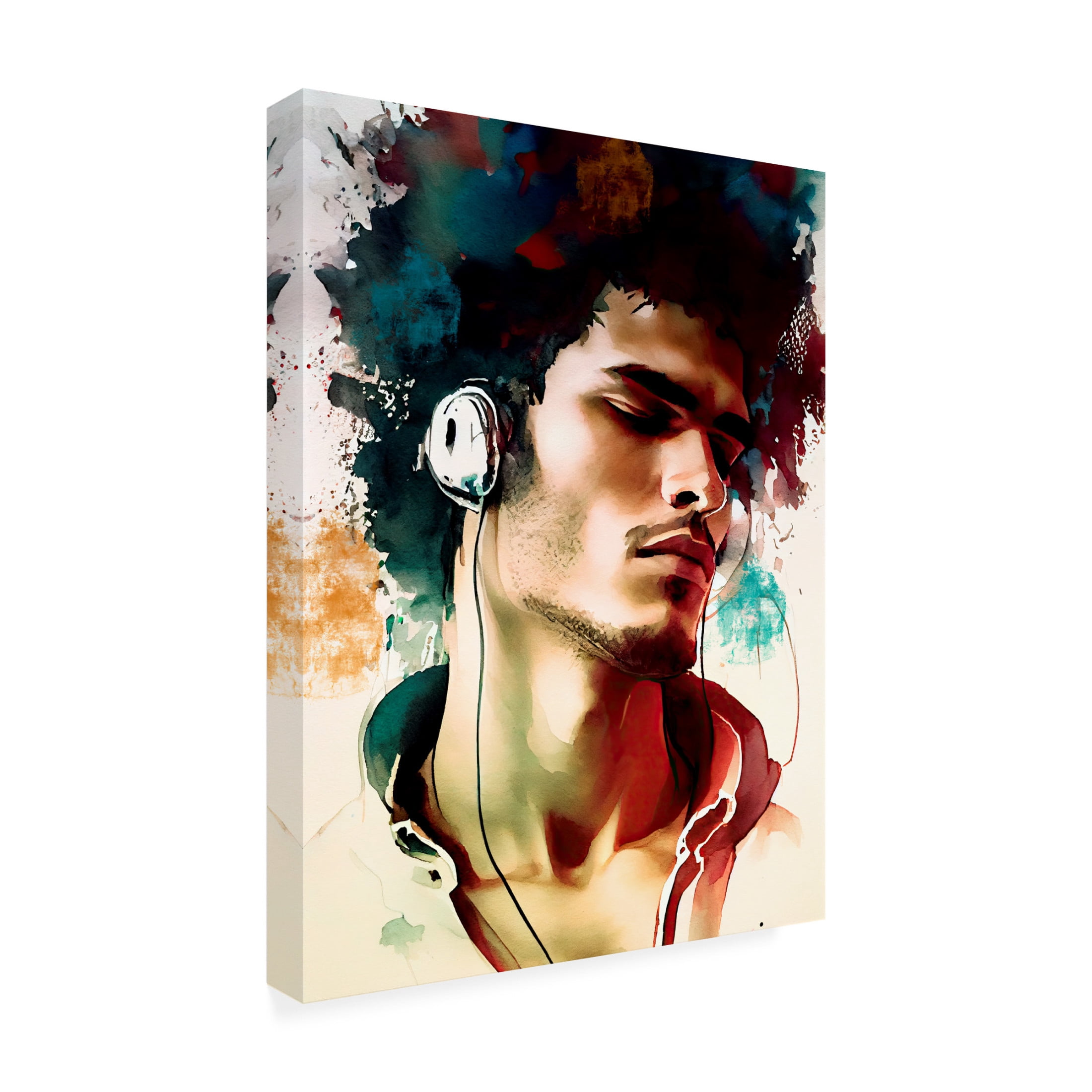 Canvas Wall Art - Sasha 'Music Man I' Wall Art for Living Room, Bedroom, or Office Décor by Trademark Fine Art - 18 x 24 Inches