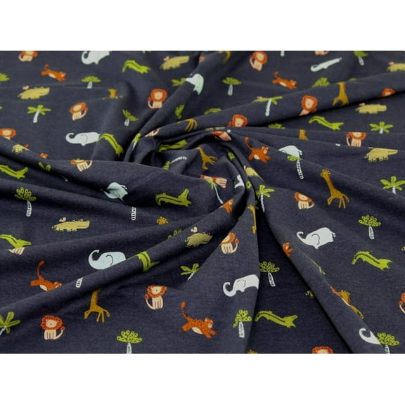 John Louden Cotton Jersey Stretch Knit Fabric Blue - per yard