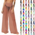 thumbnail image 1 of Pincandy Women See Through Sheer Mesh Pants Beach Swimsuit Bikini Bottom Cover up Party Club Elastic High Waist Wide Leg Pants, 1 of 7