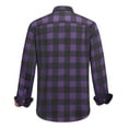 thumbnail image 3 of Youclos Men's Flannel Shirts Long Sleeve Corduroy Collar Buffalo Plaid Shirt with Pocket, 3 of 8