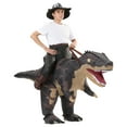 thumbnail image 3 of Inflatable Costume Dinosaur Riding T Rex Air Blow up Funny Party Halloween Costume for Adult, 3 of 6