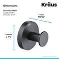 thumbnail image 2 of Kraus Bathroom Towel Hooks, Matte Black, 2.06"H, 2 of 8