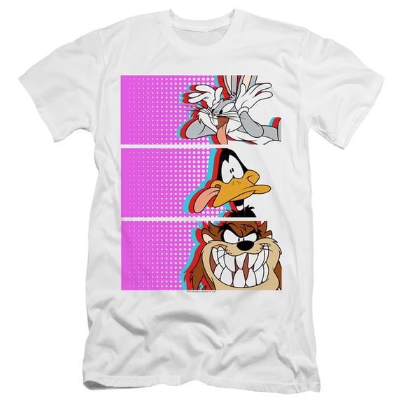 Looney Tunes Tiles Adult 30/1 T-Shirt White
