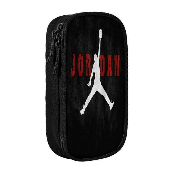 s36 Michael Jordan Pencil Case for Office & School - Oxford Cloth Zipper Bag with 5 Pen Slots & 38 Mesh Pockets (Custom Logo) p36