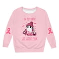 thumbnail image 4 of CUZIBR Little Girls Halloween Crewneck Sweatshirt Pumpkin Ghost Bow Letter Graphic Pullover Long Sleeve Leisure Fall Winter Clothes,Light Pink,3-4 Years, 4 of 4