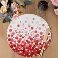 thumbnail image 3 of Ombre Red Polka Dot Round 13 Inch Placemats Set of 4, Abstract Watercolor Geometric Gradient HeatResistant Non Slip Place Mats for Dining Table, Wipeable Braided Kitchen Table Mats for Housewarming, 3 of 9