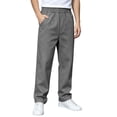 thumbnail image 4 of Boys School Uniform Pants Pull-On Loose Fit Lightweight Workwear Flat Front Elastic Waist Straight Trousers with Pockets Gray 14-15 Years, 4 of 9