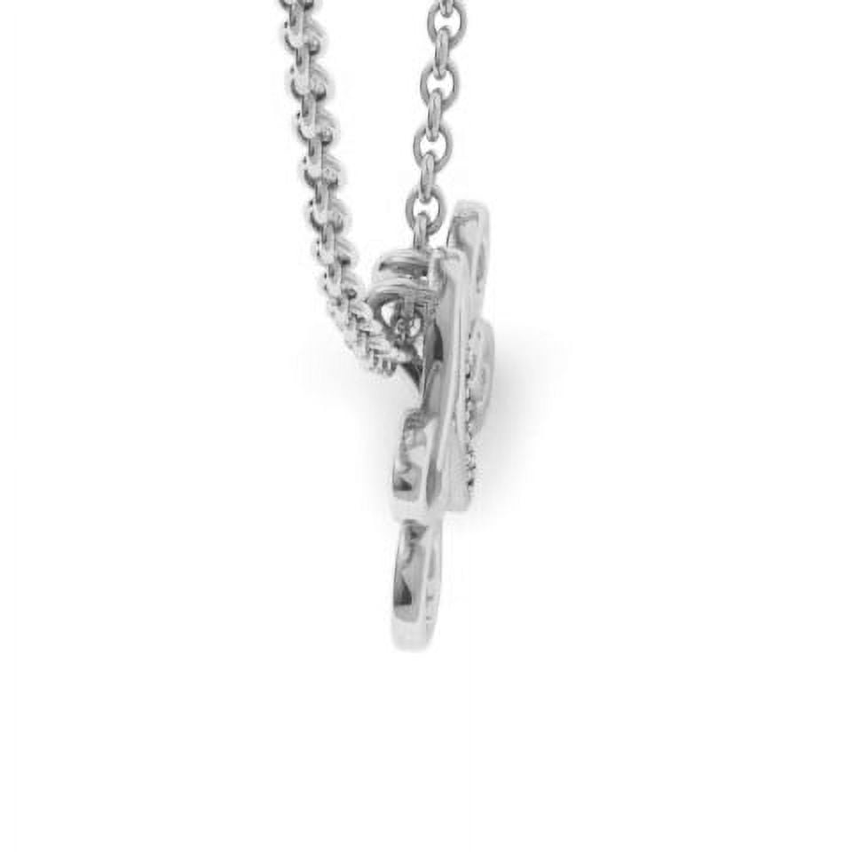 SuperJeweler A Initial Necklace in White Gold With 6 Diamonds, Serif Style, With Free 18 inch Cable Chain, for Women