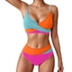 thumbnail image 2 of Traje de Baño de Bikini de Mujer 2025 Primavera/Verano Nuevo Color Sexy Bloqueado Conjunto de Traje de Baño Dividido para la Playa, 2 of 9
