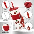 thumbnail image 4 of Farcauo 24 OZ Cherry Stainless Steel Water Bottle Insulated Vacuum Tumbler With Lid and Straw Leak Proof Travel Mug Spill Proof Cup for Hot and Cold Drink Christmas Gifts For Women Mother Girlfriend, 4 of 7
