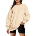 thumbnail image 1 of Sweat-shirts Surdimensionnés pour Femmes Pull Col Rond Vêtements Confortables Automne Hiver Mode 2023, 1 of 5