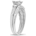 thumbnail image 4 of FB Jewels 10kt White Gold Womens Princess Diamond Bridal Wedding Ring Band Set 1.00 Cttw Size 9, 4 of 4